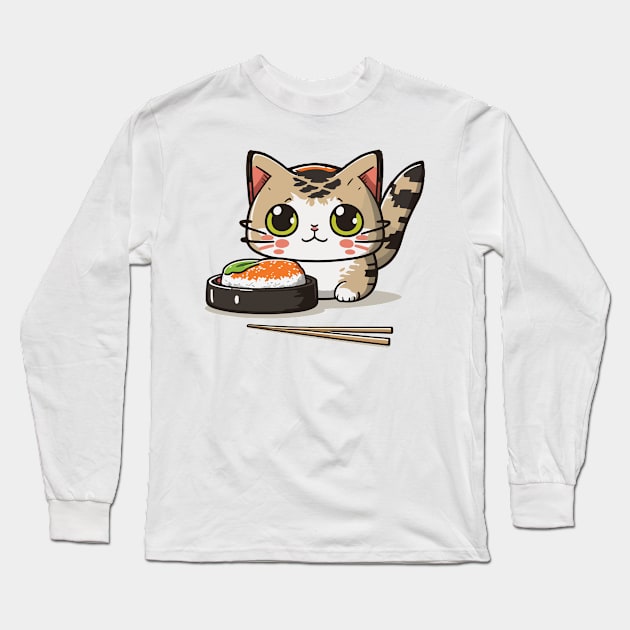 Sushi Cat Long Sleeve T-Shirt by DragonDream